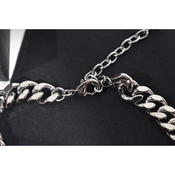 Chanel 22K Unsewn Cut Off CC Ruthenium Chain Cuban Link Crystal Choker Necklace - Picture 9 of 12